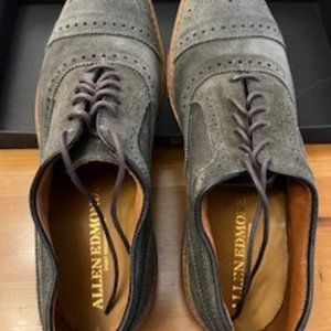 Allen Edmonds Olive Suede Oxford Shoes